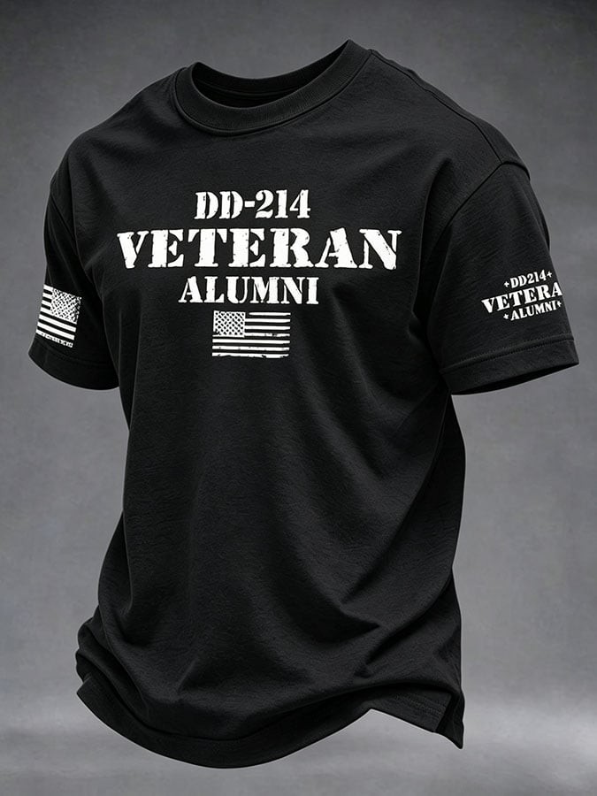 Veteran Day Merch DD 214 Alumni Flag T-Shirt Vintage Veteran Apparel Gift For Husband - Flickden