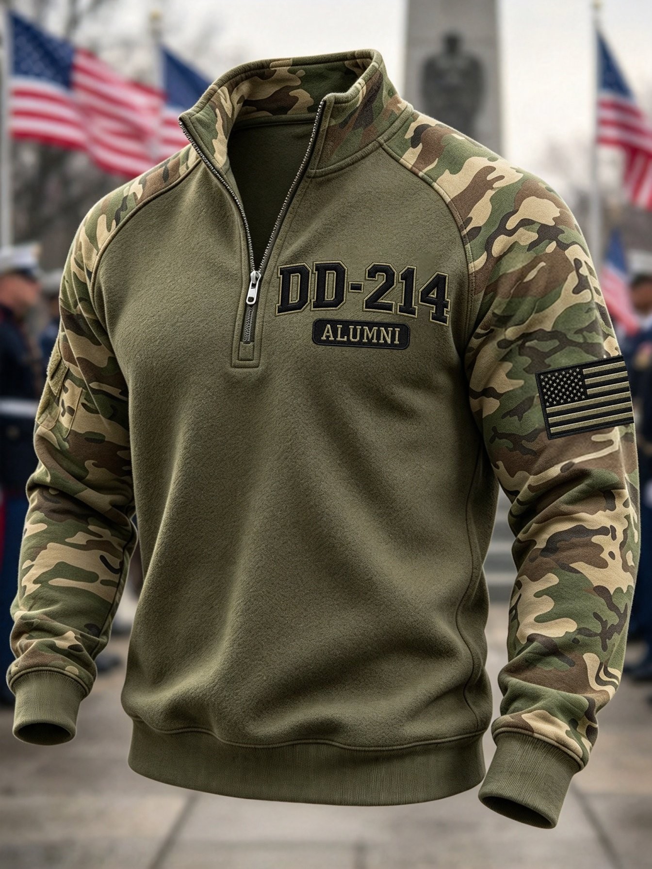Veteran Day Merch DD 214 Alumni Half Zip Sweatshirt Casual Veteran Clothes Gift For Men - Flickden