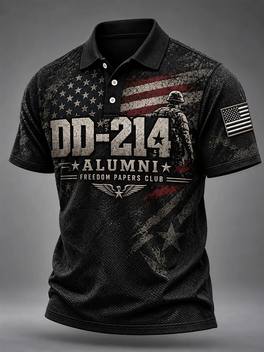Veteran Day Merch DD 214 Freedom Club Polo Shirt Vintage Army Veteran Clothes Gift For Dad - Flickden
