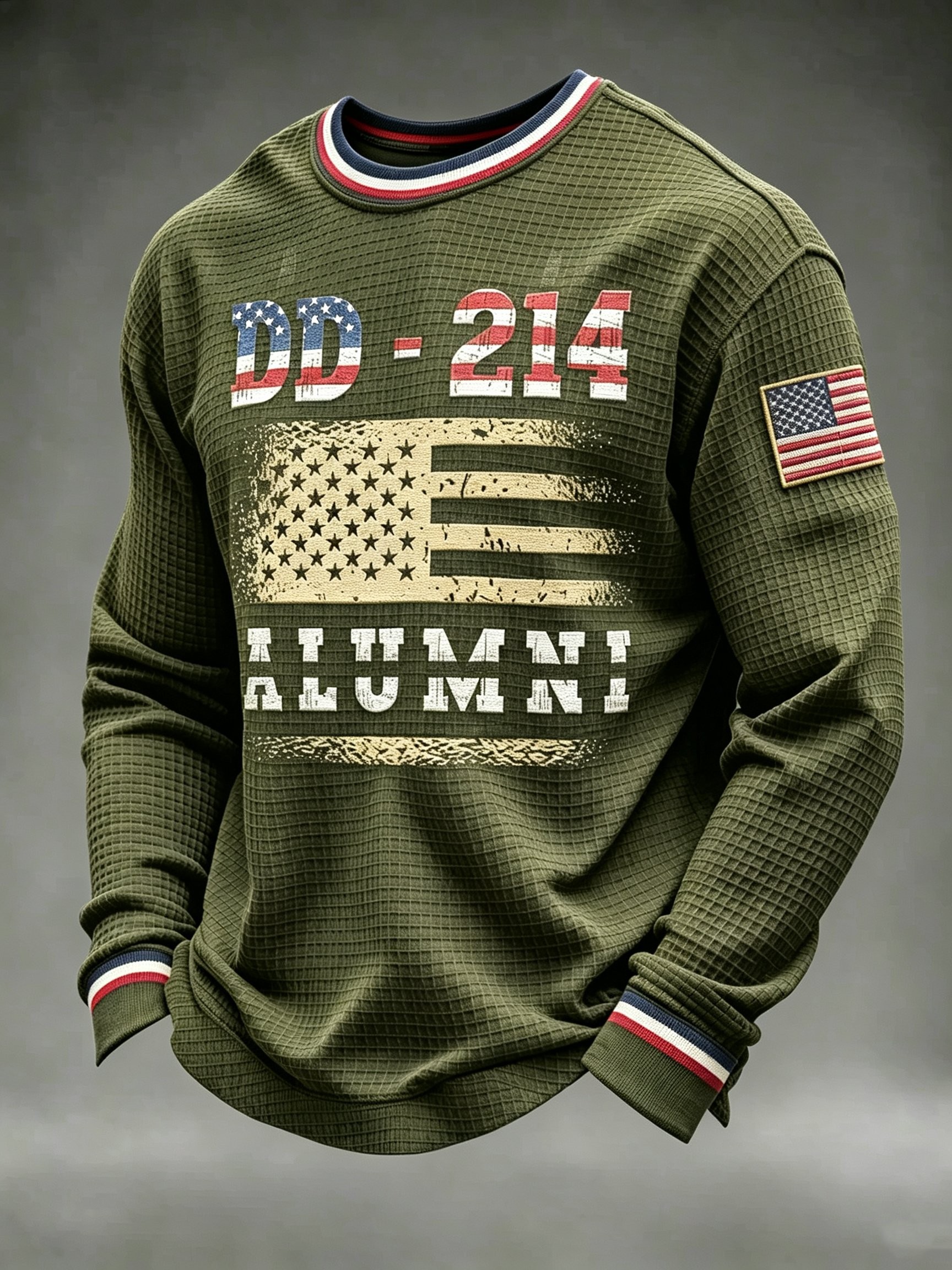 Veteran Day Merch DD 214 Torn Flag Long Sleeve Shirt Casual Army Veteran Clothing For Brother - Flickden