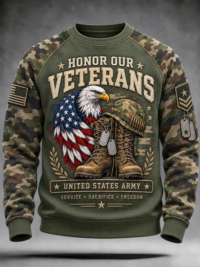 Veteran Day Merch Eagle Boots Helmet Sweatshirt Casual Army Veteran Apparel Gift For Dad - Flickden
