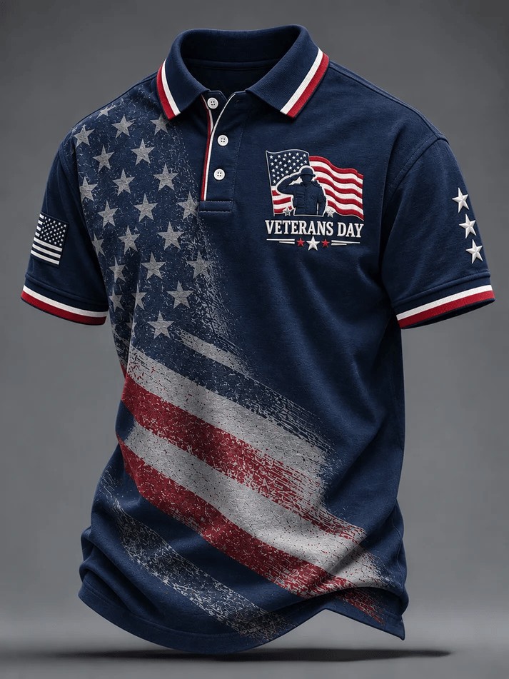 Veteran Day Merch Soldier Salute Flag Polo Shirt Vintage Veteran Clothes Gift For Husband - Flickden
