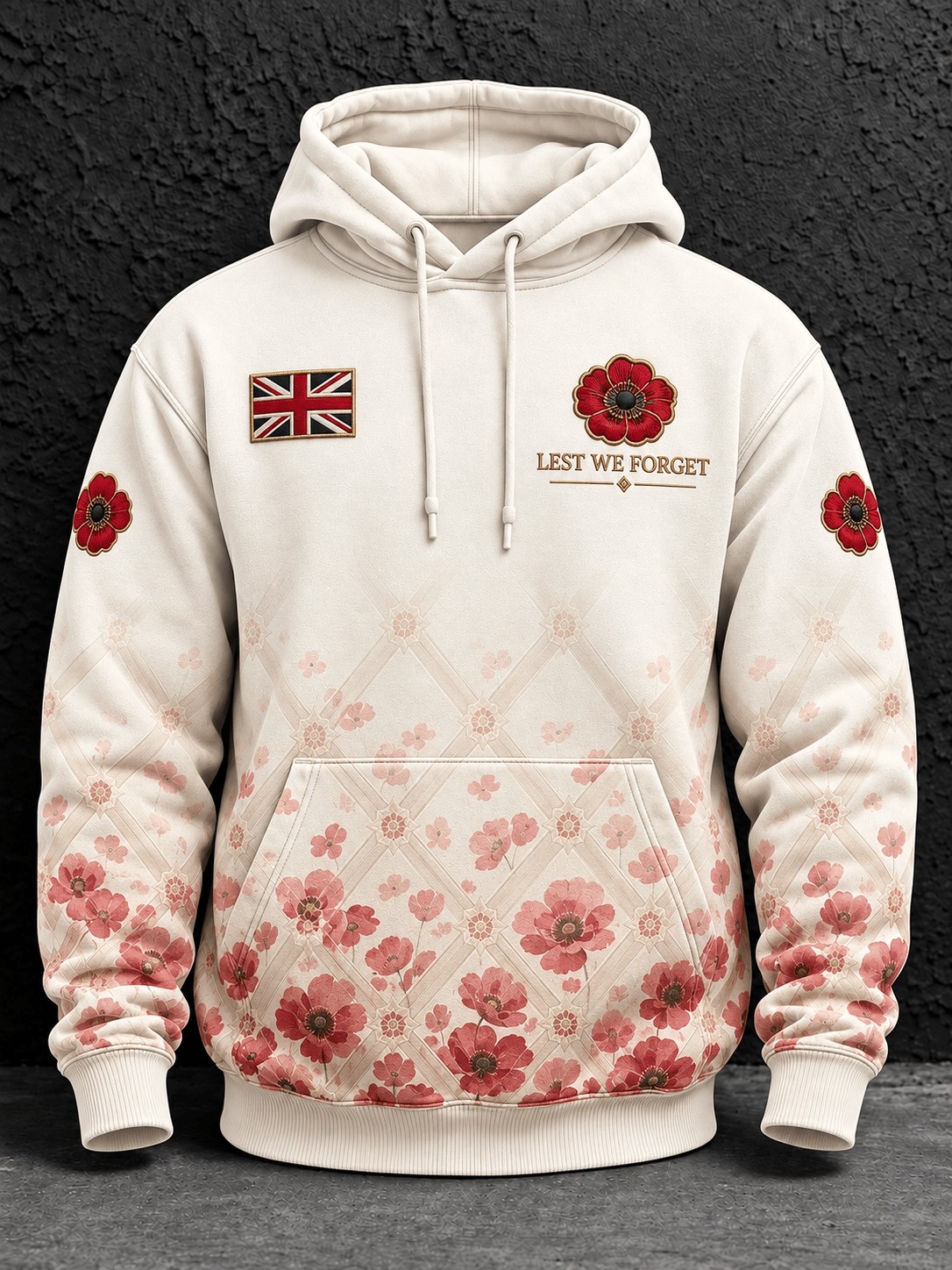 Veteran Day Merch UK Flag Poppy Hoodie Casual Veteran Owned Clothing Gift For Mom - Flickden