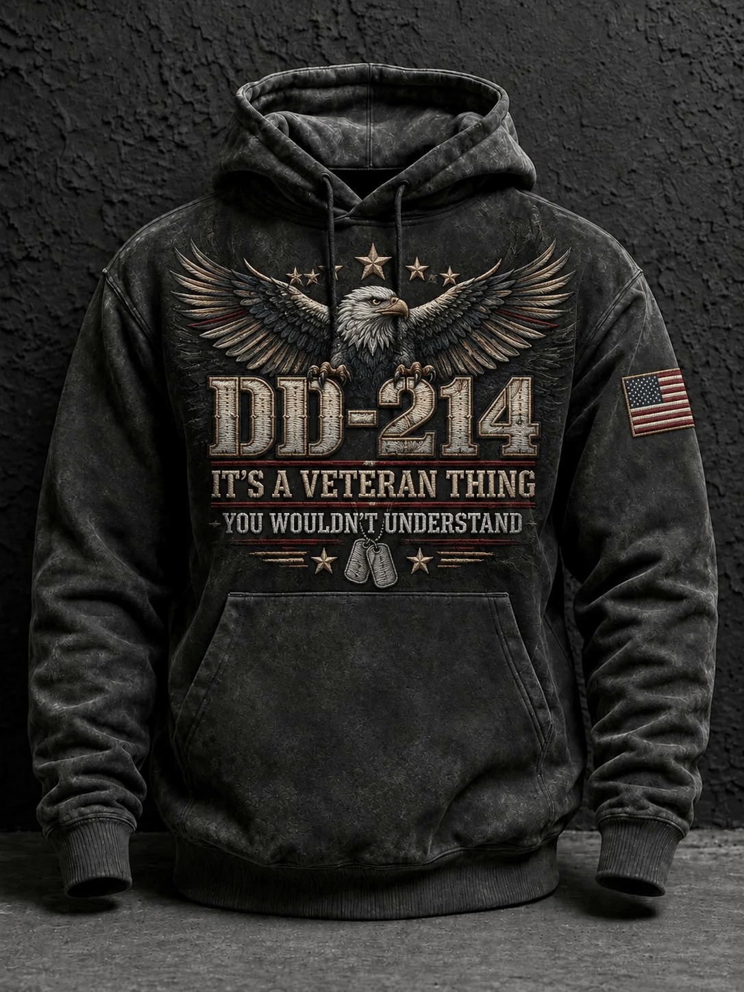 Veteran Pride Day Merch DD 214 Eagle Wings Hoodie Retro Army Veteran Clothes Gift For Men - Flickden