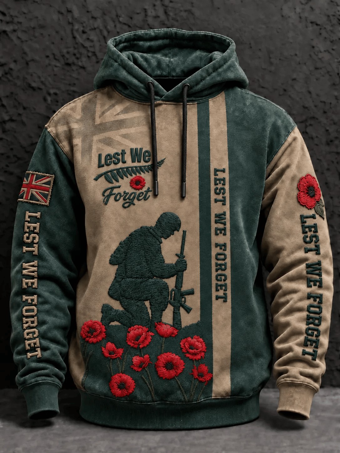 Veteran Proud Day Merch Kneeling Soldier Cross Hoodie Casual Army Veteran Clothes For Men - Flickden