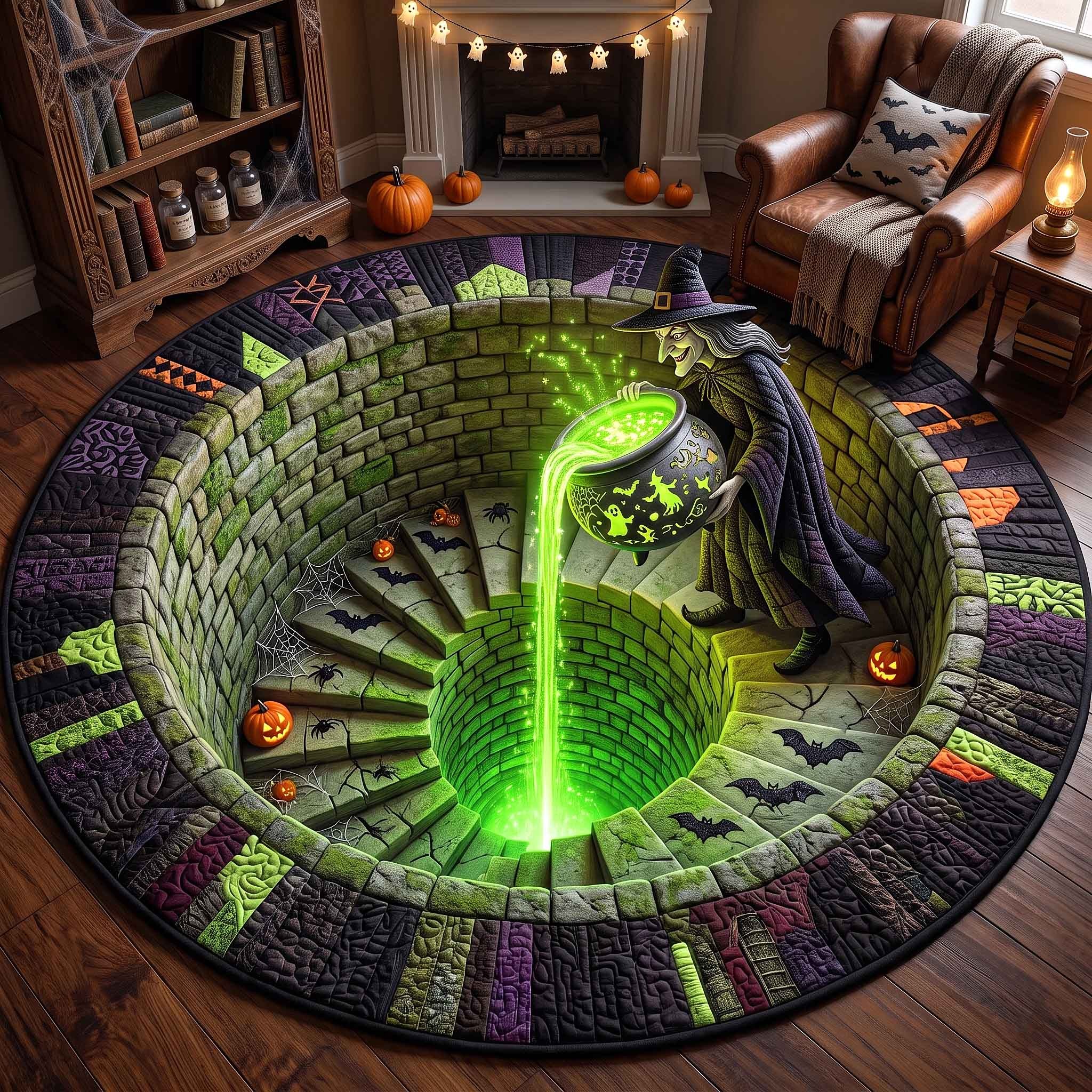 Wicked Witch Quilted Round Mat Halloween Room Decor Ideas Halloween Decor Gifts - Flickden