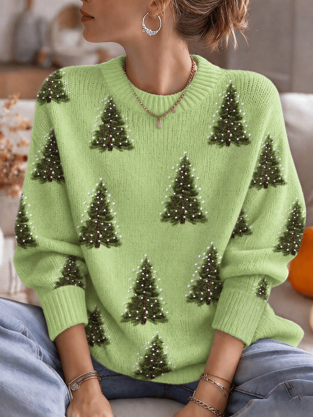 Xmas Mid Tree Sweater Festive Heritage Apparel Christmas Gifts For Aunts And Godmothers - Flickden