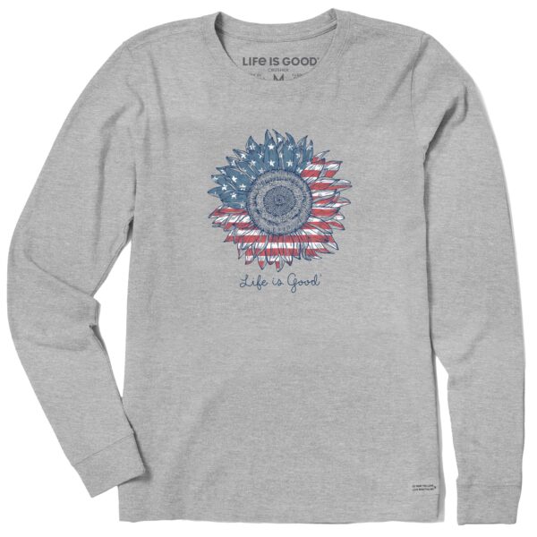 Women's American Sunflower Long Sleeve Crusher Tee - Image 3