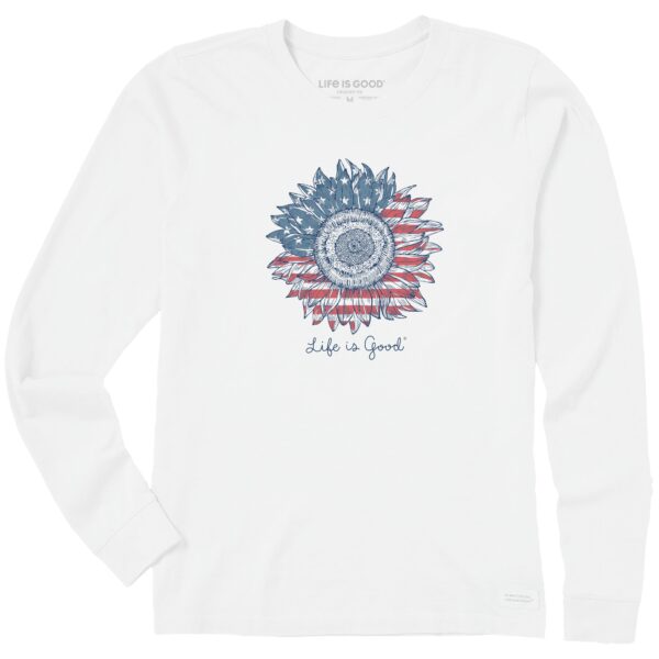 Women's American Sunflower Long Sleeve Crusher Tee - Image 5