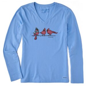 Women's 3 Warmly Dressed Cardinals Long Sleeve Crusher Vee