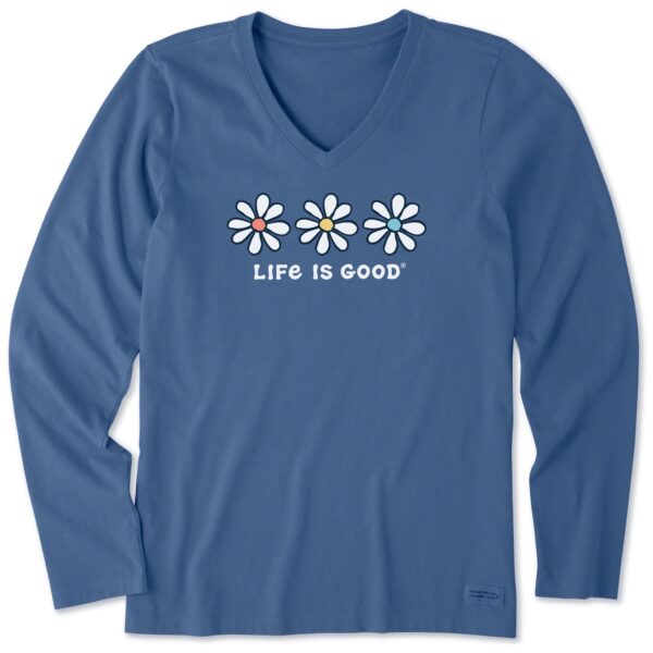 Women's 3 Daisies Long Sleeve Crusher Vee - Image 3
