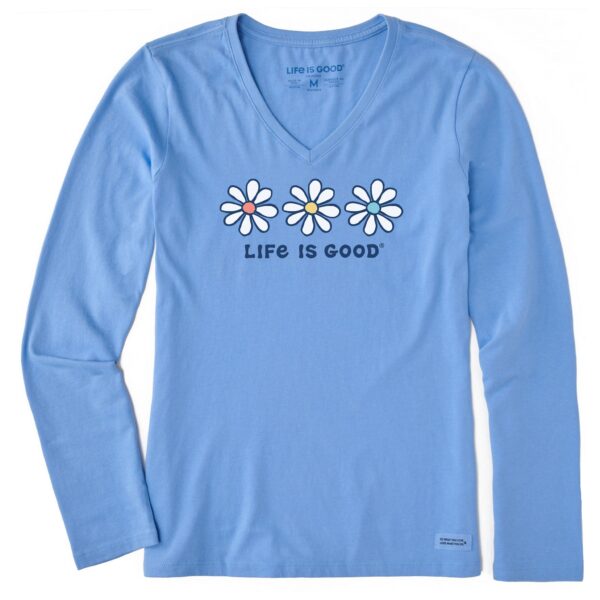 Women's 3 Daisies Long Sleeve Crusher Vee - Image 5