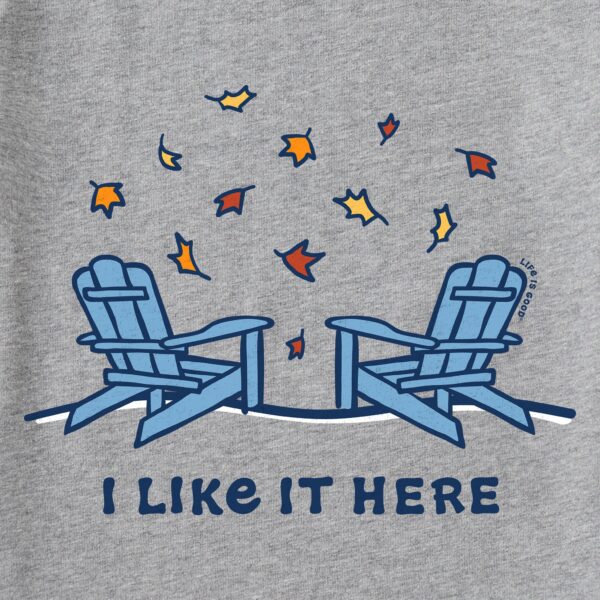 Women's Adirondacks I Like it Here Fall Long Sleeve Crusher Vee - Image 2