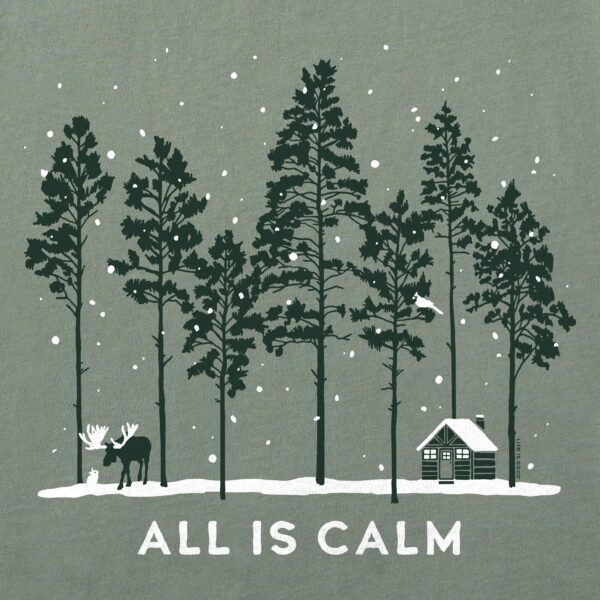 Women's All is Calm Moose Cabin Long Sleeve Crusher Tee - Image 2