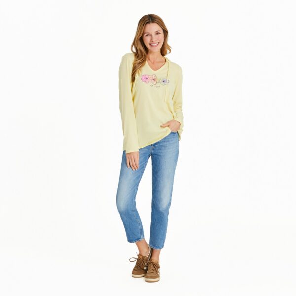 Women's 3 Hibiscuses Long Sleeve Crusher-LITE Hooded Tee - Image 5