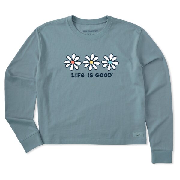 Women's 3 Daisies Long Sleeve Crusher Boxy Tee - Image 3