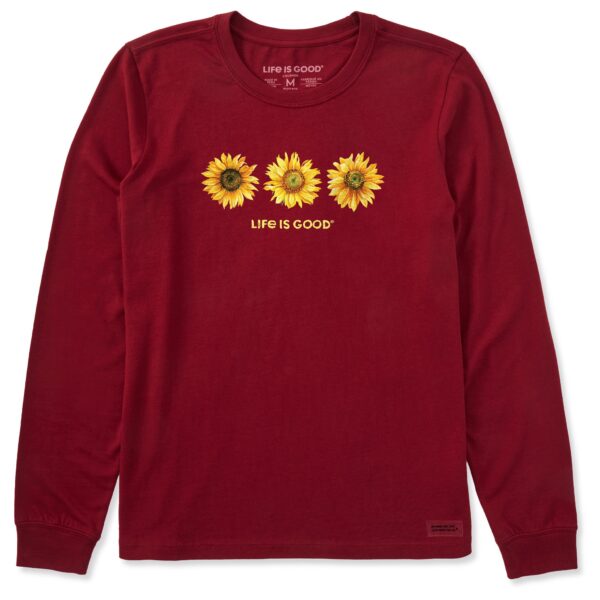 Women's 3 Sunflowers Long Sleeve Crusher Tee - Image 3