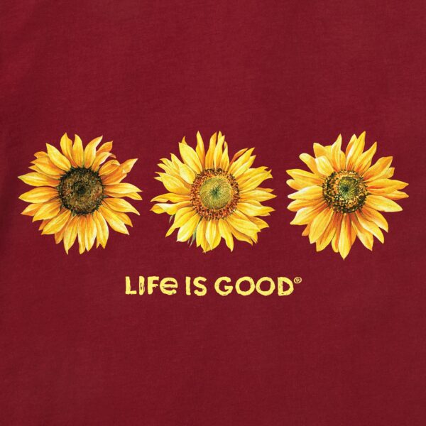 Women's 3 Sunflowers Long Sleeve Crusher Tee - Image 4