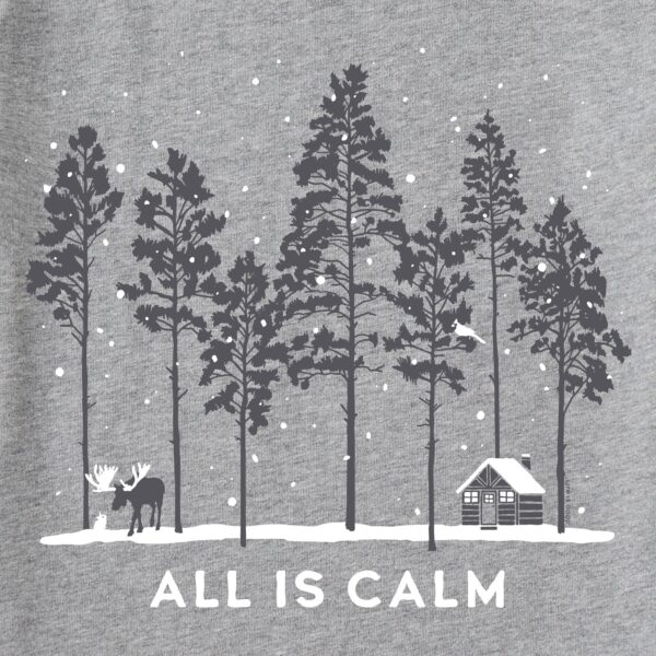 Women's All is Calm Moose Cabin Long Sleeve Crusher Tee - Image 4