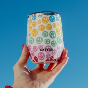 Pastel Happy Face WINE TUMBLER Cup